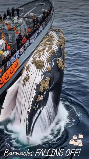 Navy Divers Clean a Giant Whale Covered in Barnacles — Heartwarming Rescue!#motherhood