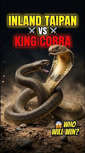Inland Taipan vs King Cobra Who Survives This Fight? 🐍🔥#snake #facts #wildlife