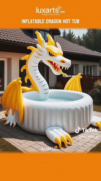Inflatable Dragon Hot Tub for Unique Outdoor Relaxation