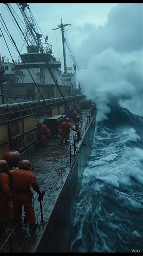 tsunami waves caught cargo #shortsfeed