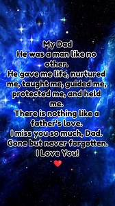 A father’s love never fades… Dad, you may be gone, but you’ll always live in my heart. 💔🌳 | Fatherly Words