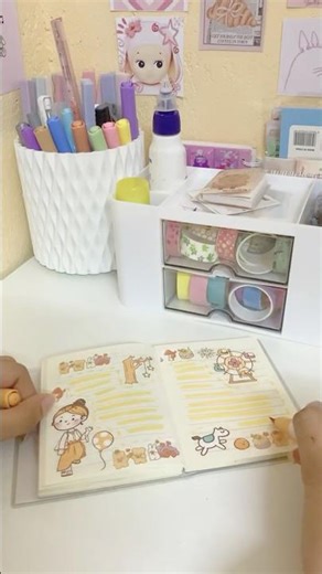 Mini Journaling with Kawaii Stickers 💕✨ #shorts #journaling #kawaii