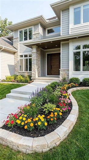 Beautiful Stone Border Flower Garden That Upgrades Any Home