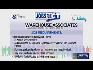 Jobs for CT: Macy's Warehouse Associates