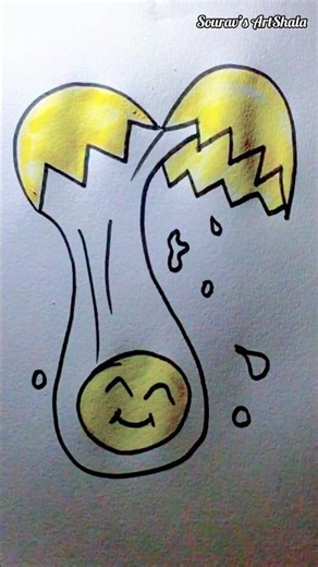 How To Draw a Broken Egg easily -// #egg #brokenegg #shorts #drawing #art #drawing