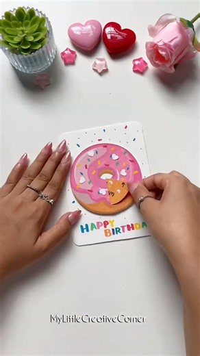 Sweetest DIY Birthday Card Idea 🍩#shorts