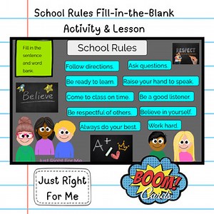 School Rules Fill-in-the-Blank Boom Cards Deck