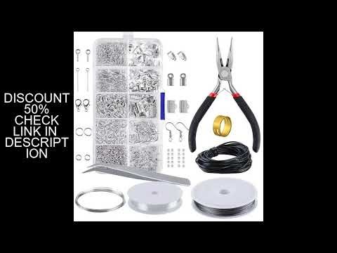 900pcs Jewelry Making Starter Kit Earrings Necklace Findings DIY Beads Plier Tools Set Jewelry Repai