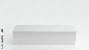 Animation of the abstract mechanism. Four metal posts with slots and teeth fall in turn into a metal rail with exactly matching holes. 3D rendering.