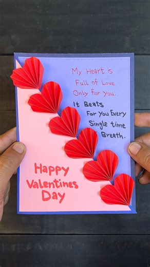 DIY 3D Heart Card for Valentines Day ❤️ | Creative Art & Craft Ideas