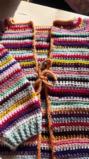 Sold this month, rainbow striped sweater! ❤️🩷🌸 #crochet #shorts #ytshorts