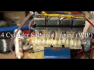 3D Printed Four Cylinder Solenoid Engine