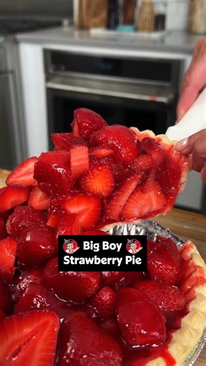 A slice of Big Boy Strawberry Pie is full of nostalgia! 🍓 Get the recipe in the comments of this video. | Allrecipes