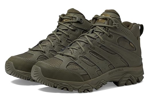 Merrell Men's Moab 3 Mid Response Tactical Waterproof Boots, Lightweight Full Grain Leather Work Hiking Outdoor Sho