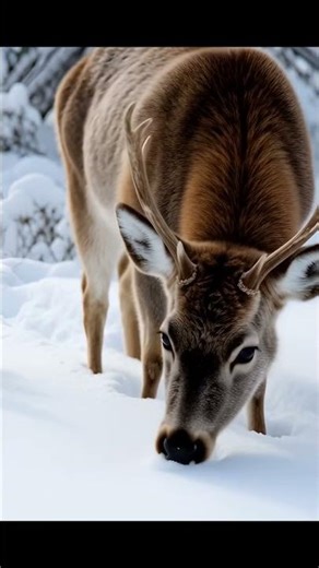 How Deer Survive Winter Snow and Find Grass Beneath It #shors #nature #travel #documentary #animals