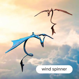 Iron Dragon Wind Spinner, Fantasy Wind Catcher, Dragon Window Hanging, Dragon Garden Art, Outdoor Dragon Figurine, Fantasy Birthday Gift - Etsy