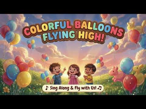 Balloons in the Sky 🌈 Beautiful Song for Kids about Colors