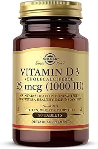 Solgar, Vitamin D3 (Cholecalciferol) 1000 Iu Tablets, 90 Count