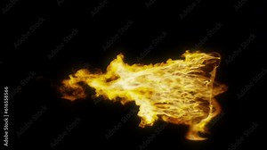 Man on fire running - Figure of a man in a run cycle - 4K Pro Res