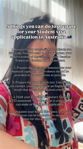 Traci Yan Yan Chen | MCLG MIGRATION on Instagram: "1. Research your course and the subjects you will study. You will need to clearly explain your understanding of the course in your Genuine Temporary Entrant (GTE) statement. 2. Prepare documents to demonstrate your financial capacity. This evidence should be provided in as many forms as possible. 3. Prepare for your English test. Unless you are exempt, you must provide an English test result that meets the required criteria. 4. Draft your Genuin