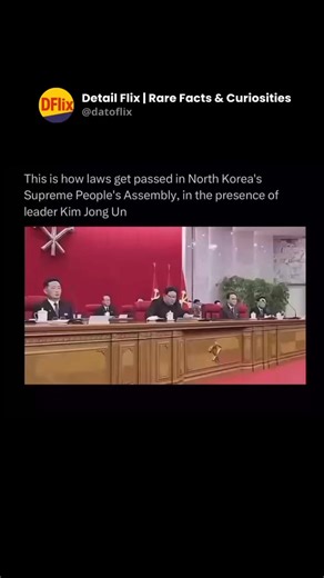 Detail Flix | Curiosities | This is how laws get passed in North Korea’s Supreme People’s Assembly, in the presence of leader Kim Jong Un. The Assembly, which is... | Instagram
