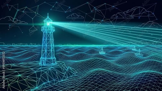 Digital Lighthouse Guiding Through a Networked Ocean Landscape.