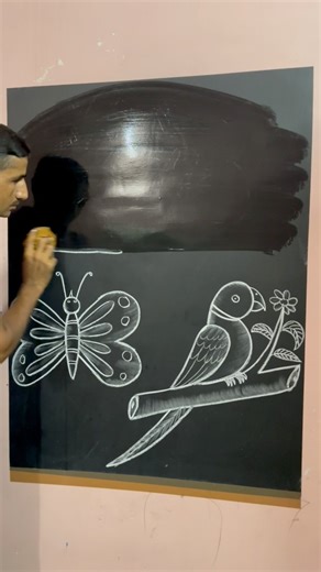 Easy black board art ||🤫🤨 || #blackboardart #reelsfypシ | Artist Naresh kumar