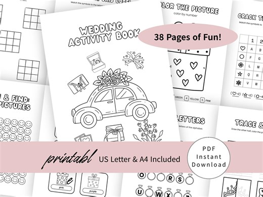 Kids Wedding Activity Book, Printable Games & Coloring Pages, US Letter,a4, Digital Download PDF - Etsy