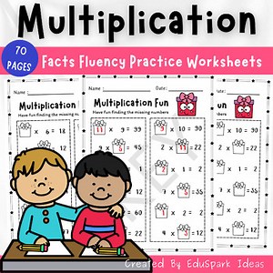 Multiplication Fun - Find the Missing Numbers (Math Worksheet for 3rd-5th Grade)