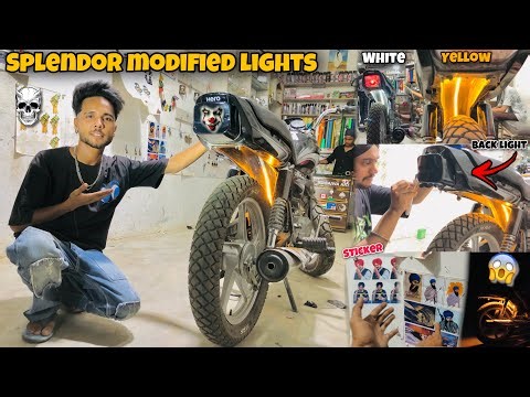 Splendor Modified Lights😍 || White Or Yellow Colour😱 || Back Light Wrap || Splendor Modified 2023