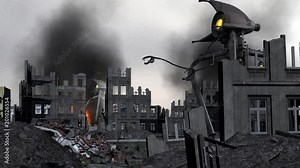 Vintage Alien Invasion: Attack of the War Tripods (No Film Noise)