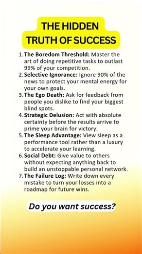 The hidden truth of success #psychology #awareness #humanbehavior
