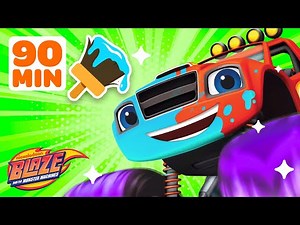 Makeover Machines! 🎨 w/ Blaze & AJ | 90 Minute Compilation | Blaze and the Monster Machines