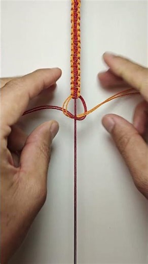 How to Tie Square Knot with Two Cords | Quick Macrame Tutorial #macrame #tutorial #diy #shorts