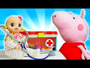 A boneca bebê Baby Alive ficou doente! A Peppa Pig vai ajudar! Historinha infantil