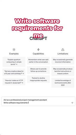 How to train Chat GPT to write a requirements specification for your project?