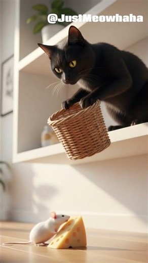 oo Smart? Black Cat Plots with a Basket 🐈‍⬛🧺👀