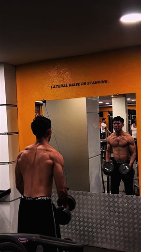 lateral raise db standing drop set..#gym #fyp #training