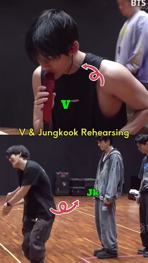 V & Jungkook Rehearsing 🔥 | Backstage Practice #BTS #V #Jungkook #Rehearsal #Taekook
