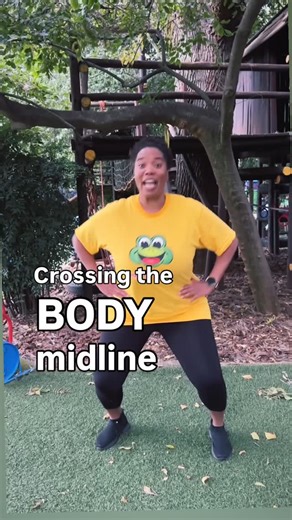 Kids Action Songs & Early Learning on Instagram: "CROSSING THE BODY MIDLINE is a fundamental motor skill that plays a crucial role in our daily activities. 🙌It refers to moving a body part (such as a hand, arm, foot, or leg) across an imaginary line that runs vertically down the center of the body to the other side (and vice versa). 🙌It also includes twisting the body in rotation around this imaginary line and leaning the upper or lower body across the middle of the body. 🎼🎶This kids action 