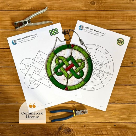 Celtic Love Knot Stained Glass Pattern - Simple Cricut Friendly Suncatcher Design (commercial License) - Etsy