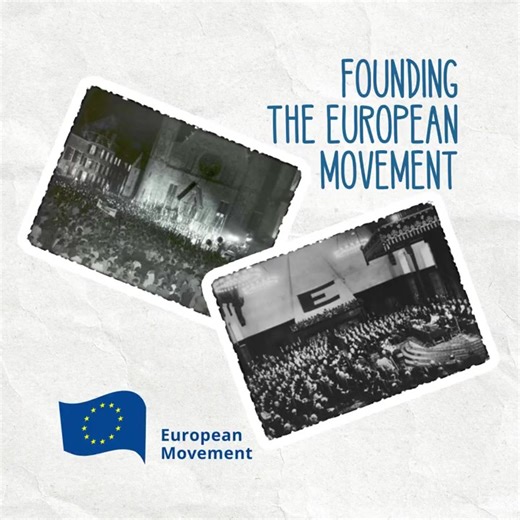 🌟 75 years ago, the journey of European integration began, and we were there from the start! #HagueCongress Since then, we are proud that our network has been at the forefront for a more united, democratic & peaceful Europe. We are together for Europe! 🤗 | European Movement
