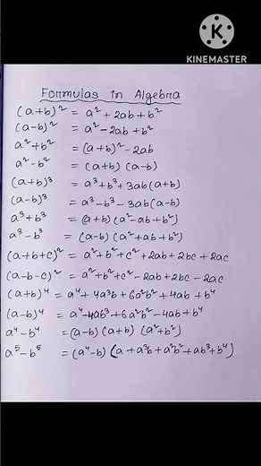 Algebra formulas || formula in algebra || understand algebra formulas || learn algebra formulas