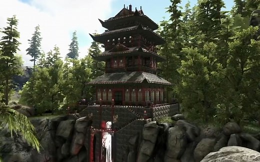 方舟生存进化_建筑_Ark Pagoda Base - Valguero (Speed Build)