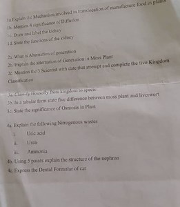 1a. Explain the Mechanism involved in translocation of manufact... | Filo