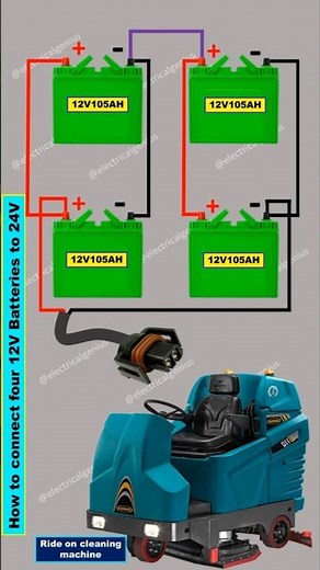 How to Connect Four 12V Batteries to Make 24V #shortsfeed