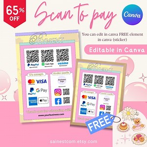 Payment Sign, Social Media Sign, Cash App Sign, Accept Payments, Scan to Pay Sign,qr Code Template, Small Business, Qr Code, Accept Payments - Etsy