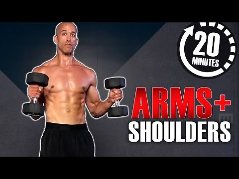20 Minute Arms and Shoulder Workout With Dumbbells | Dumbbell Arm Workout | NateBowerFitness