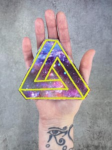 Large Penrose Triangle Cosmic Space Fabric Patch | Optical Illusion Art | Iron on Patch for Jackets - Etsy Canada