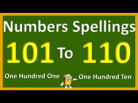 101 to 110 Number Spellings | Number Names 101 - 110 | Learn Number names | One Hundred One